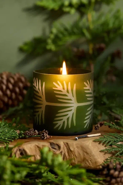 Illume Evergreen Glass Candle, Balsam + Cedar In Green