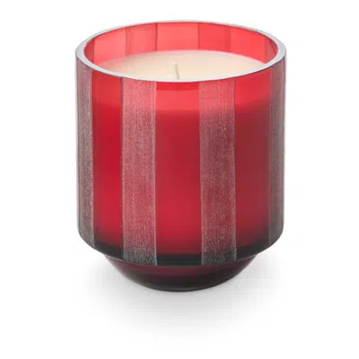 Illume ® Fa La Lovely Cranberry Currant Etched Striped Glass In Red