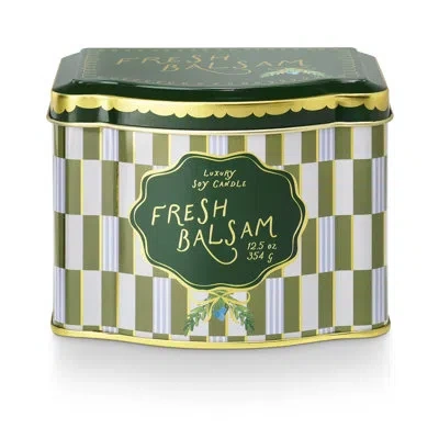 Illume Fresh Balsam Printed Tin Fresh Balsam In Green