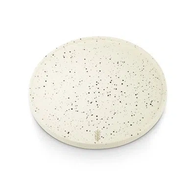 Illume Frost & Fir Ceramic Pillar Plate In Ivory