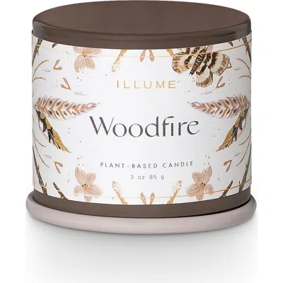 Illume ®  Vanity Tin Candle, Woodfire In Brown