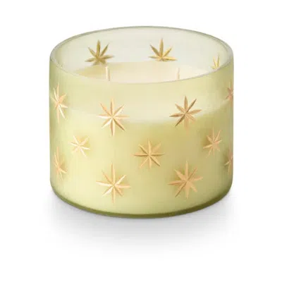 Illume ® La Ciel Balsam & Cedar Frosted Star Glass Candle In Green