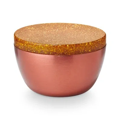 Illume Memory Lane Brandied Pear Sparkled Lidded Tin Candle In Red
