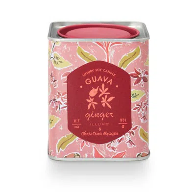 Illume ® Sun Terrace Guava Ginger Printed Tin Candle, 331g In Pink