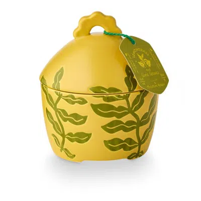 Illume ® Sun Terrace Lemongrass & Lime Lidded Ceramic Candle, 300g In Yellow