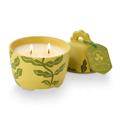 Illume Sun Terrace Lemongrass & Lime Lidded Ceramic Candle, 300g In Green