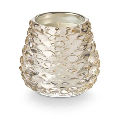 Illume Woodfire Glass Candle In White