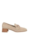 Illuminal Woman Loafers Beige Size 10 Leather In Beige