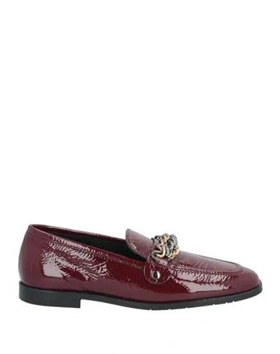 Illuminal Woman Loafers Burgundy Size 6 Leather In Red
