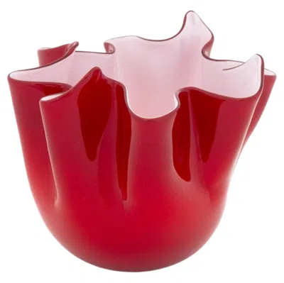 Pre-owned Illums Bolighus Red Glass Handkerchief Vase