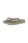 Ilse Jacobsen Cheerful Platform Flip Flops In Platinum In Silver