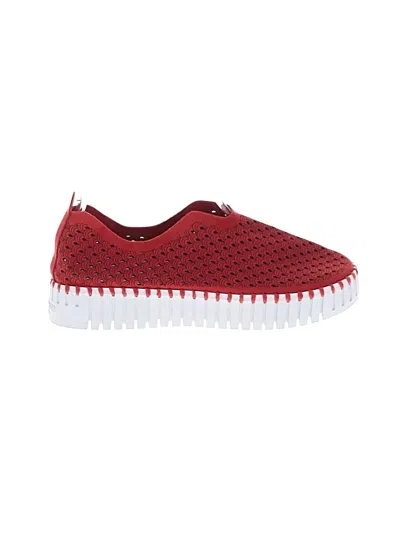 Pre-owned Ilse Jacobsen Flats In Red