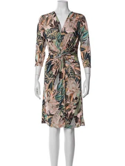 Pre-owned Ilse Jacobsen Floral Print Knee-length Dress In Multi