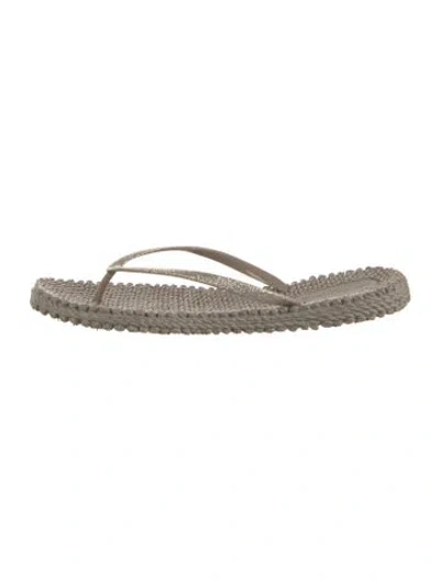 Pre-owned Ilse Jacobsen Glitter Glitter Accents Flip Flops W/ Tags In Neutrals