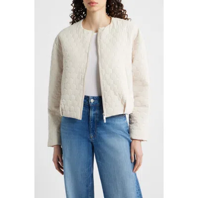 Ilse Jacobsen Honeycomb Quilted Bomber Jacket In Neutral