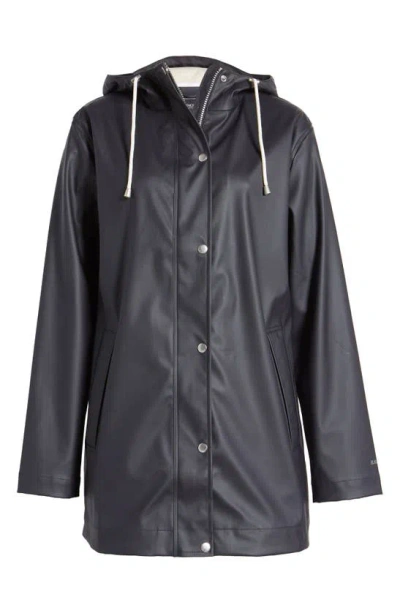 Ilse Jacobsen Hooded Waterproof Rain Jacket In Dark Indigo