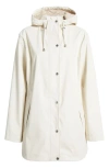 Ilse Jacobsen Hooded Waterproof Rain Jacket In Milk Creme