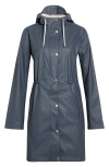 Ilse Jacobsen Hooded Waterproof Raincoat In Blue
