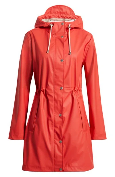 Ilse Jacobsen Hooded Waterproof Raincoat In Red