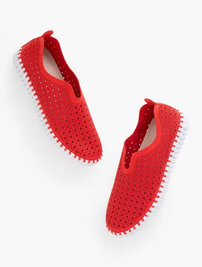 Ilse Jacobsen Ilse Tulip Slip-on Flats - Laser Cut - Warm Red - 11m Talbots