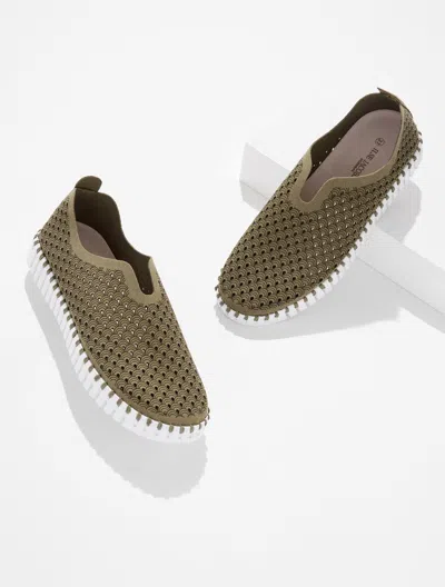 Ilse Jacobsen Isle Jacobsen Tulip Slip-on Flats - Army - 8m Talbots In Green