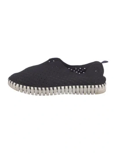 Pre-owned Ilse Jacobsen Lasercut Accents Sneakers In Black