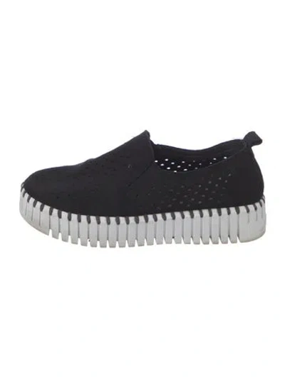 Pre-owned Ilse Jacobsen Lasercut Accents Sneakers In Black