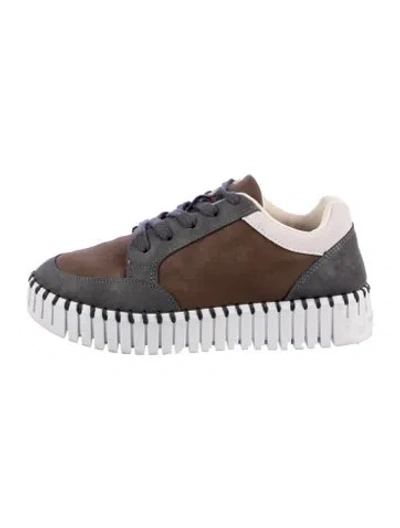 Pre-owned Ilse Jacobsen Leather Colorblock Pattern Sneakers In Multi