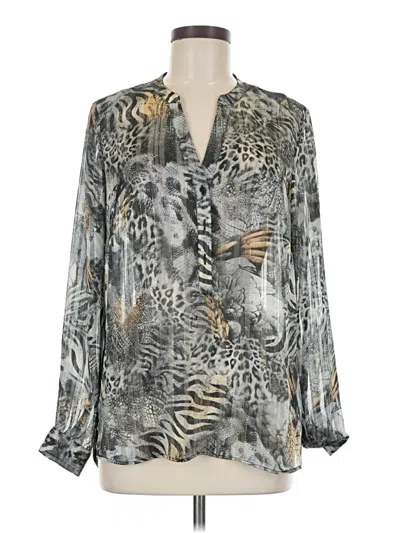 Pre-owned Ilse Jacobsen Long Sleeve Blouse In Gray