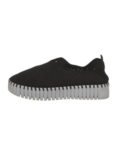 Pre-owned Ilse Jacobsen Mesh Cutout Accent Sneakers In Black