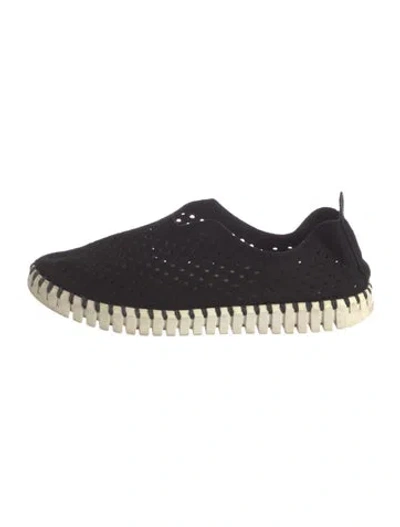 Pre-owned Ilse Jacobsen Mesh Lasercut Accents Sneakers In Black