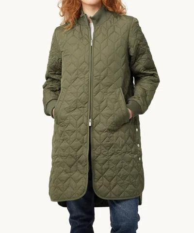 Ilse Jacobsen Padded Quilt Coat In Army In Green