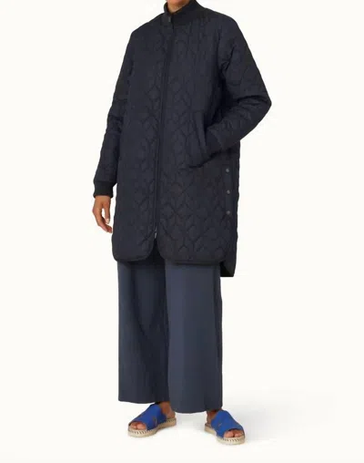 Ilse Jacobsen Padded Quilt Coat In Dark Indigo In Blue