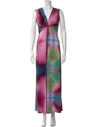 Pre-owned Ilse Jacobsen Printed Long Dress In Pink