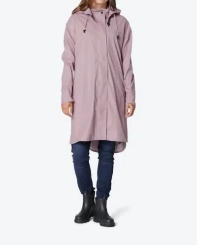 Ilse Jacobsen Rain Hooded Coat In Adobe Rose In Purple