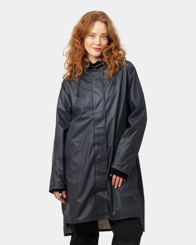 Ilse Jacobsen Rain Womens A-line Rubberised Raincoat In Black