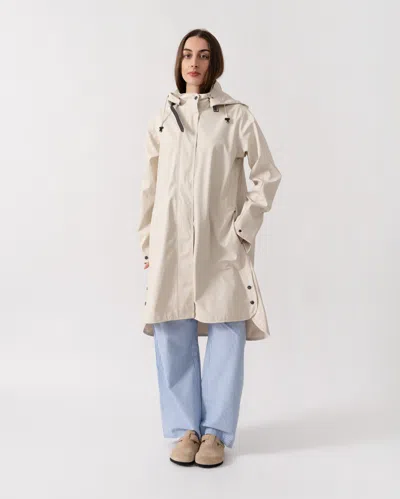Ilse Jacobsen Rain Womens A-line Rubberised Raincoat In White