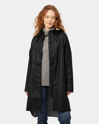Ilse Jacobsen Rain Womens A-line Rubberised Raincoat In Black