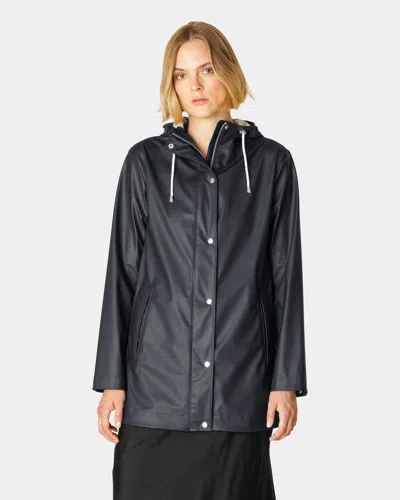 Ilse Jacobsen Rain Womens Short Rubberised Raincoat In Black
