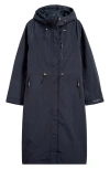 Ilse Jacobsen Rainvision Waterproof Hooded Long Raincoat In Dark Indigo