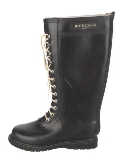 Pre-owned Ilse Jacobsen Rubber Rain Boots In Black