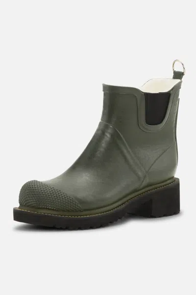 Ilse Jacobsen Short Waterproof Rubber Boot In Army In Green