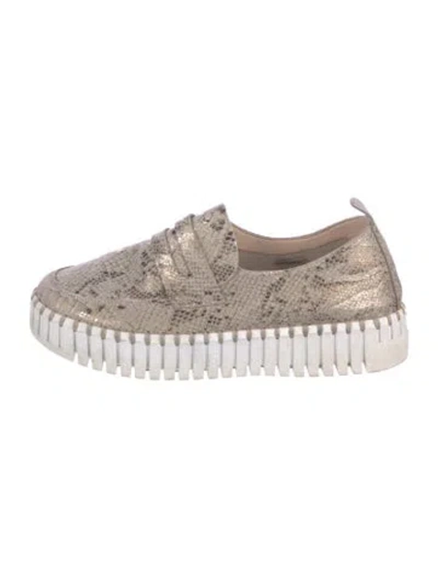 Pre-owned Ilse Jacobsen Suede Animal Print Sneakers In Gray