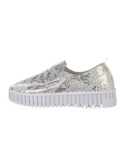 Pre-owned Ilse Jacobsen Suede Animal Print Sneakers W/ Tags In White