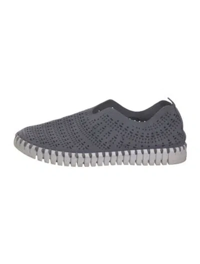 Pre-owned Ilse Jacobsen Suede Lace Pattern Sneakers In Blue