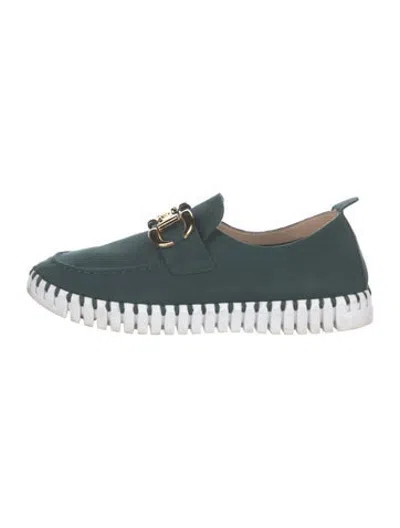Pre-owned Ilse Jacobsen Suede Loafers In Green