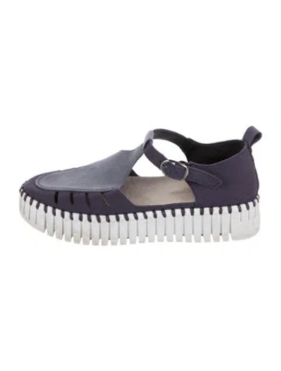 Pre-owned Ilse Jacobsen Suede Mary Jane Flats In Purple