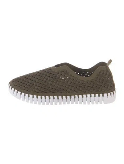 Pre-owned Ilse Jacobsen Suede Patterned Sneakers In Green