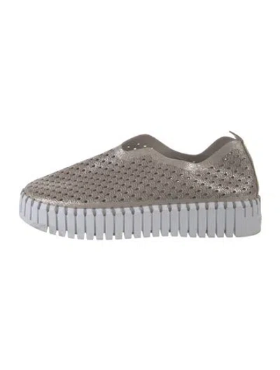 Pre-owned Ilse Jacobsen Suede Patterned Sneakers In Grey