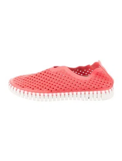 Pre-owned Ilse Jacobsen Suede Printed Sneakers In Red